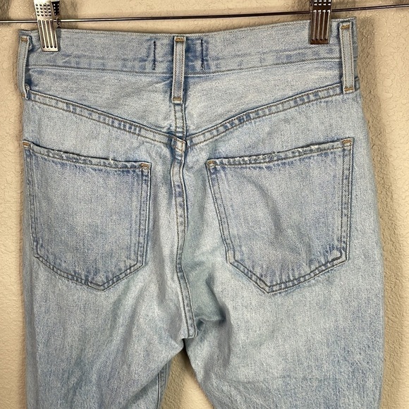 Agolde Riley High Rise Straight Crop Jeans in Shatter Light Blue Sz 24 - Picture 8 of 15